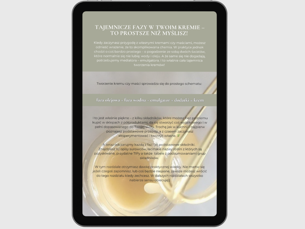 storna z e-booka Alchemia Piękna, jak stworzyć naturalne kosmetyki które naprawdę działają, wstęp do rozdziału o surowcach kosmetycznych